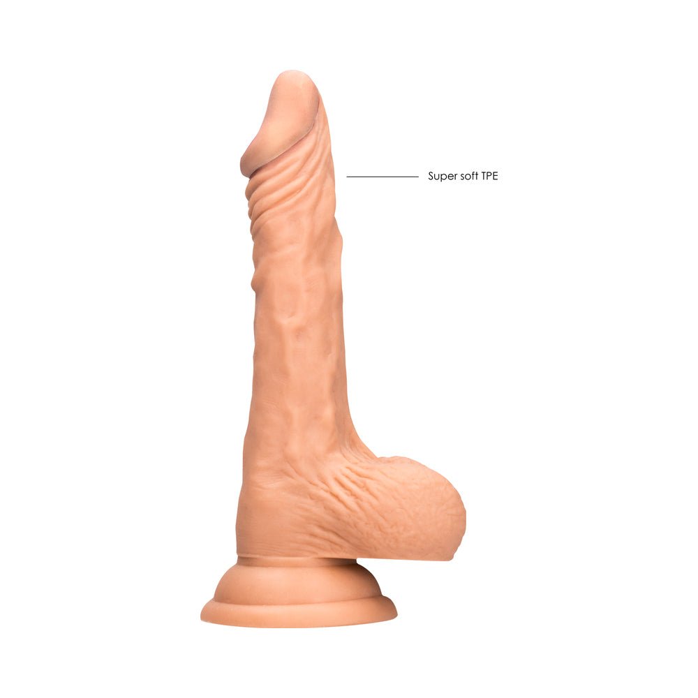 RealRock Realistic 8 in. Dildo With Balls and Suction Cup Beige - Image 8