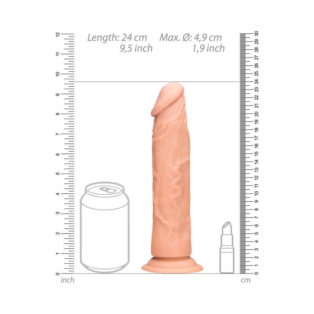 RealRock Realistic 9 in. Dildo With Suction Cup Beige - Image 10