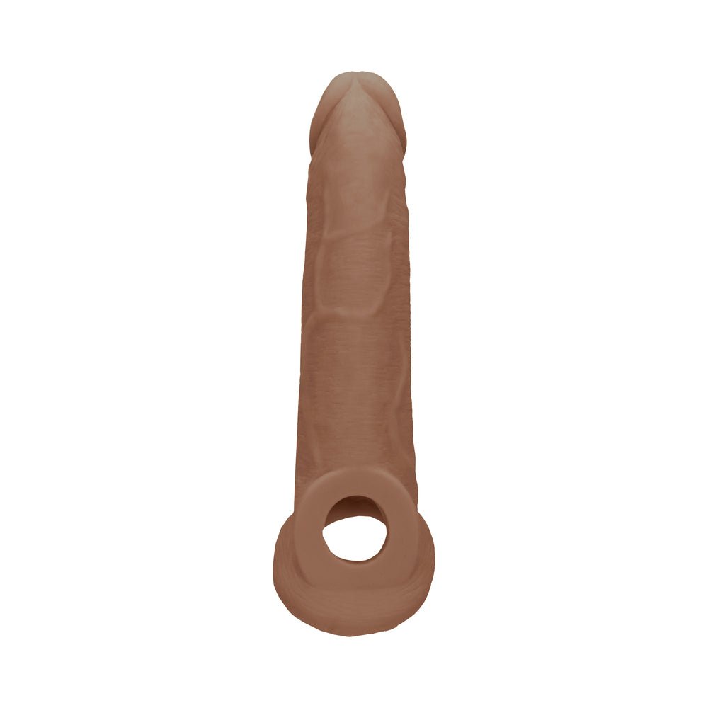 RealRock Realistic 9 in. Penis Sleeve Extender Sling Tan - Image 4