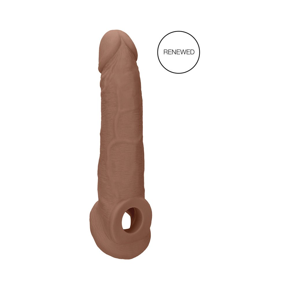 RealRock Realistic 9 in. Penis Sleeve Extender Sling Tan - Image 7