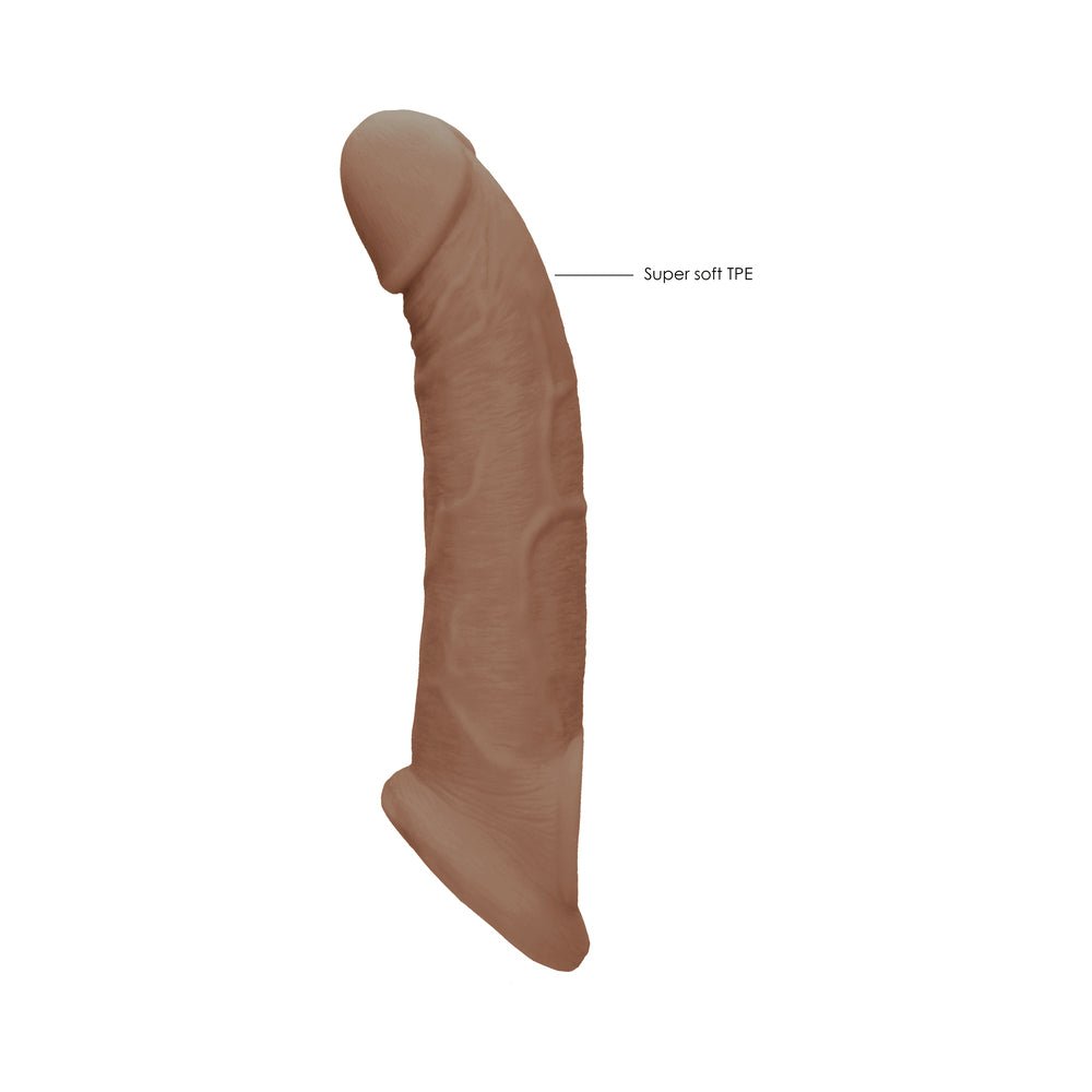 RealRock Realistic 9 in. Penis Sleeve Extender Sling Tan - Image 8
