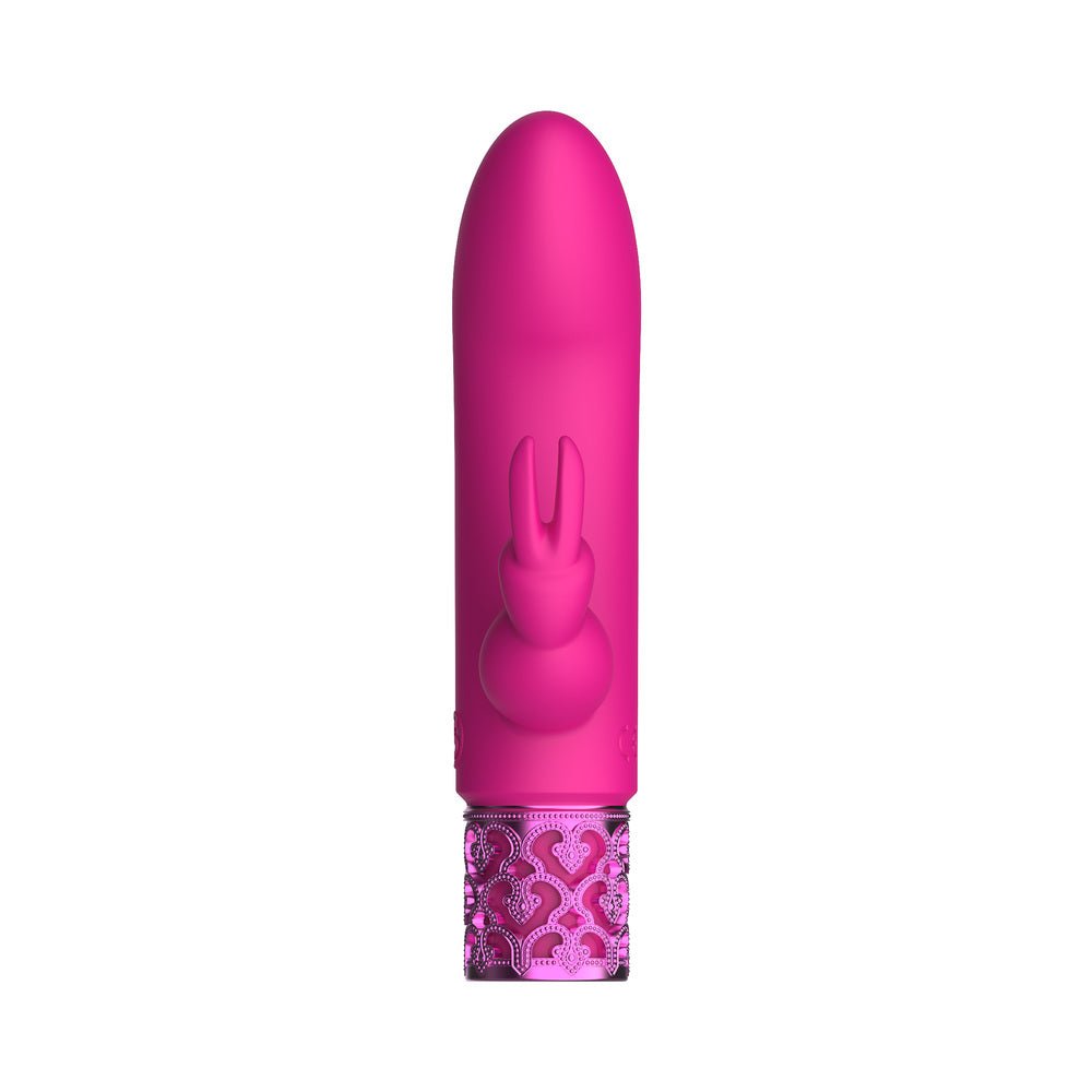 Royal Gems Dazzling Rechargeable Silicone Miniature Rabbit Vibrator Pink - Image 4