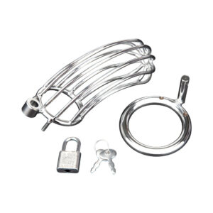 Alternative view of Blue Line Prisoner Cock Cage Silver