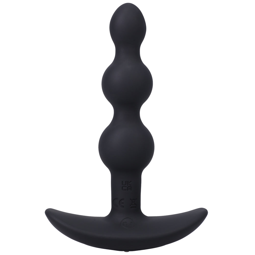 A-Play BEADED VIBE Rechargeable Silicone Anal Plug with Remote Black - Image 3