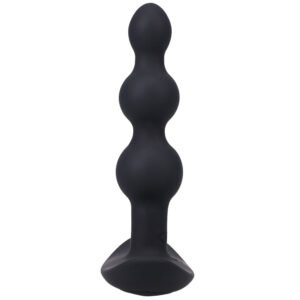 A-Play BEADED VIBE Rechargeable Silicone Anal Plug with Remote Black - Image 6