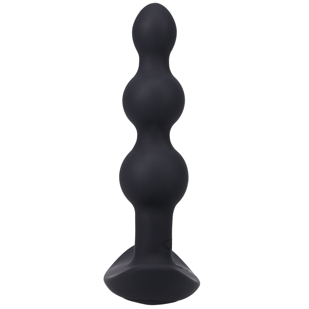 A-Play BEADED VIBE Rechargeable Silicone Anal Plug with Remote Black - Image 6