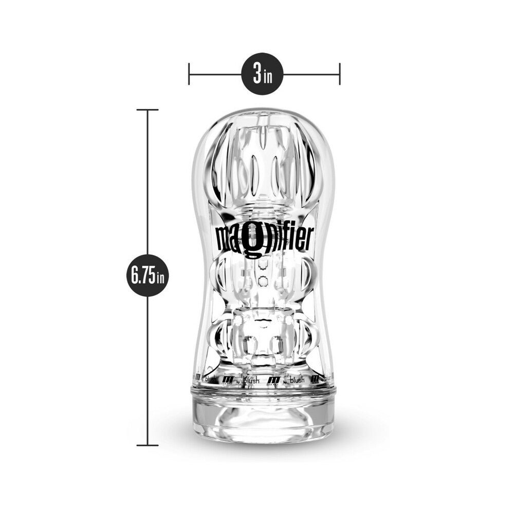 M for Men Soft + Wet Magnifier Self-Lubricating See-Through Stroker Clear - Image 6