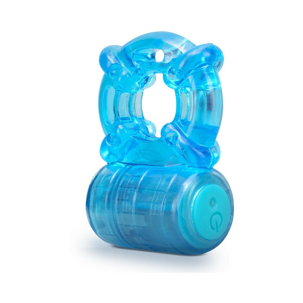 Stay Hard Rechargeable 5 Function Vibrating Cockring Blue - Image 2