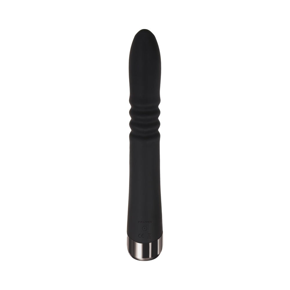 Evolved Rapid Rabbit Rechargeable Thrusting Silicone Vibrator Black - Image 5