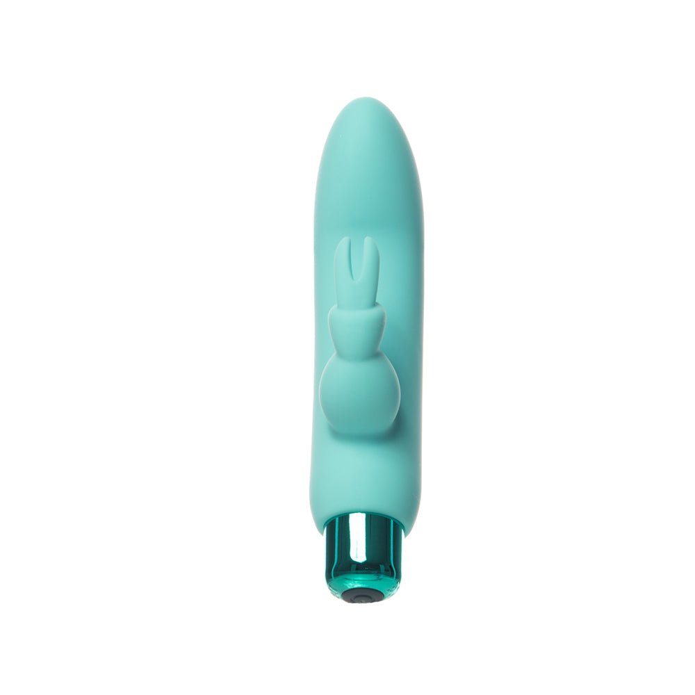 Powerbullet Alice''s Bunny Rechargeable Bullet Vibrator with Silicone Rabbit Sleeve Teal - Image 4