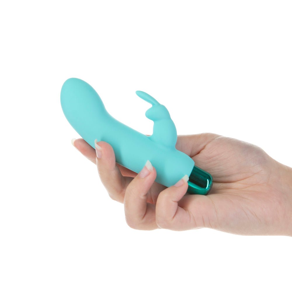 Powerbullet Alice''s Bunny Rechargeable Bullet Vibrator with Silicone Rabbit Sleeve Teal - Image 6