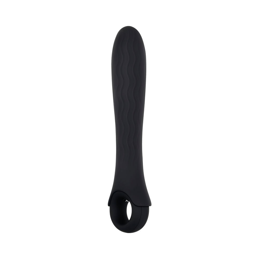 Gender X Powerhouse Rechargeable Textured Silicone Vibrator With Ring Handle Black - Image 2
