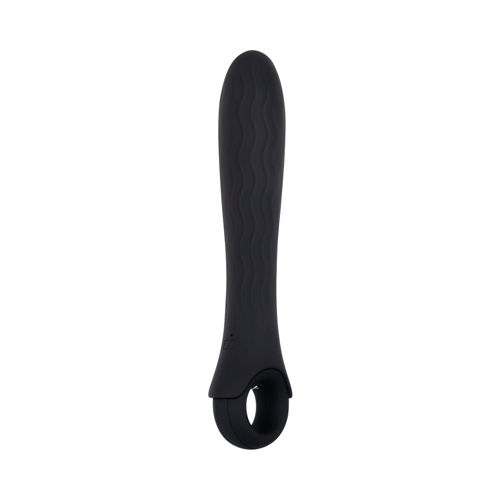 Gender X Powerhouse Rechargeable Textured Silicone Vibrator With Ring Handle Black - Image 4