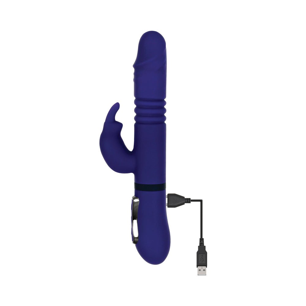 Gender X All In One Rechargeable Thrusting Rotating Silicone Rabbit Vibrator Purple - Image 3