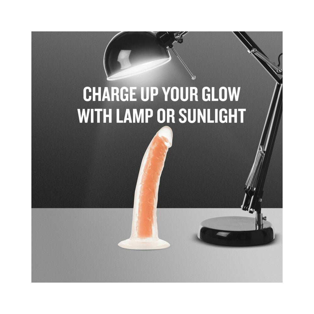 Neo Elite Glow in the Dark Viper 7 in. Dual-Density Dildo Neon Orange - Image 7