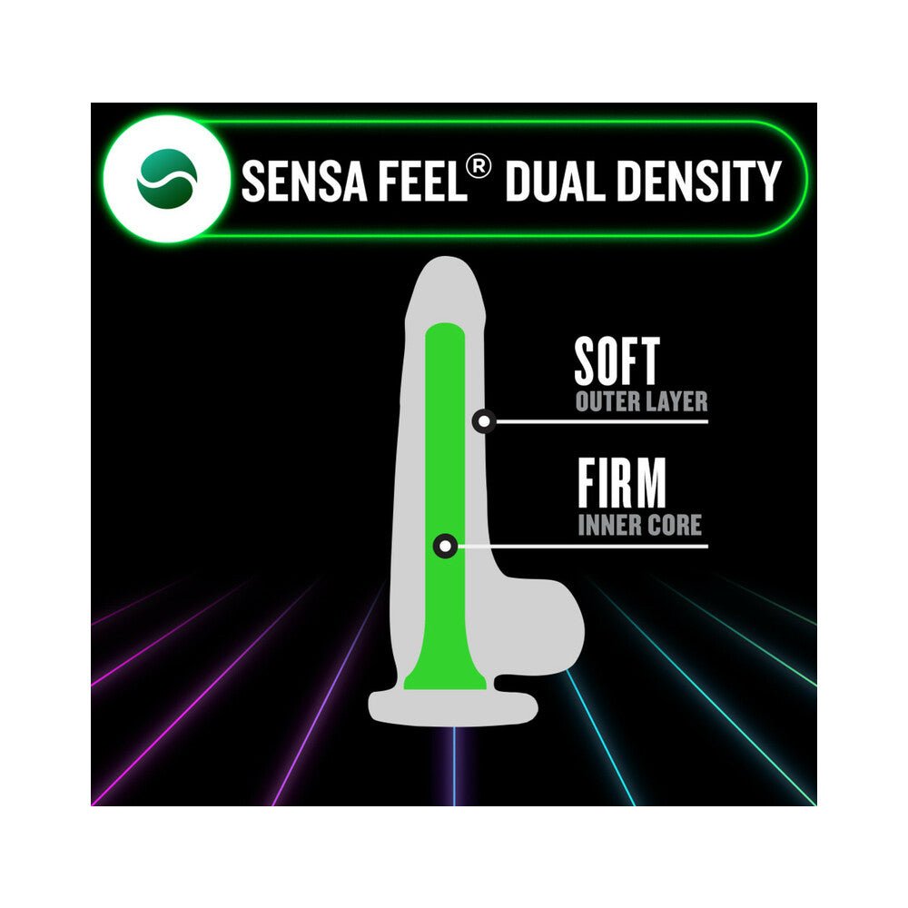 Neo Elite Glow in the Dark Viper 7 in. Dual-Density Dildo Neon Green - Image 5