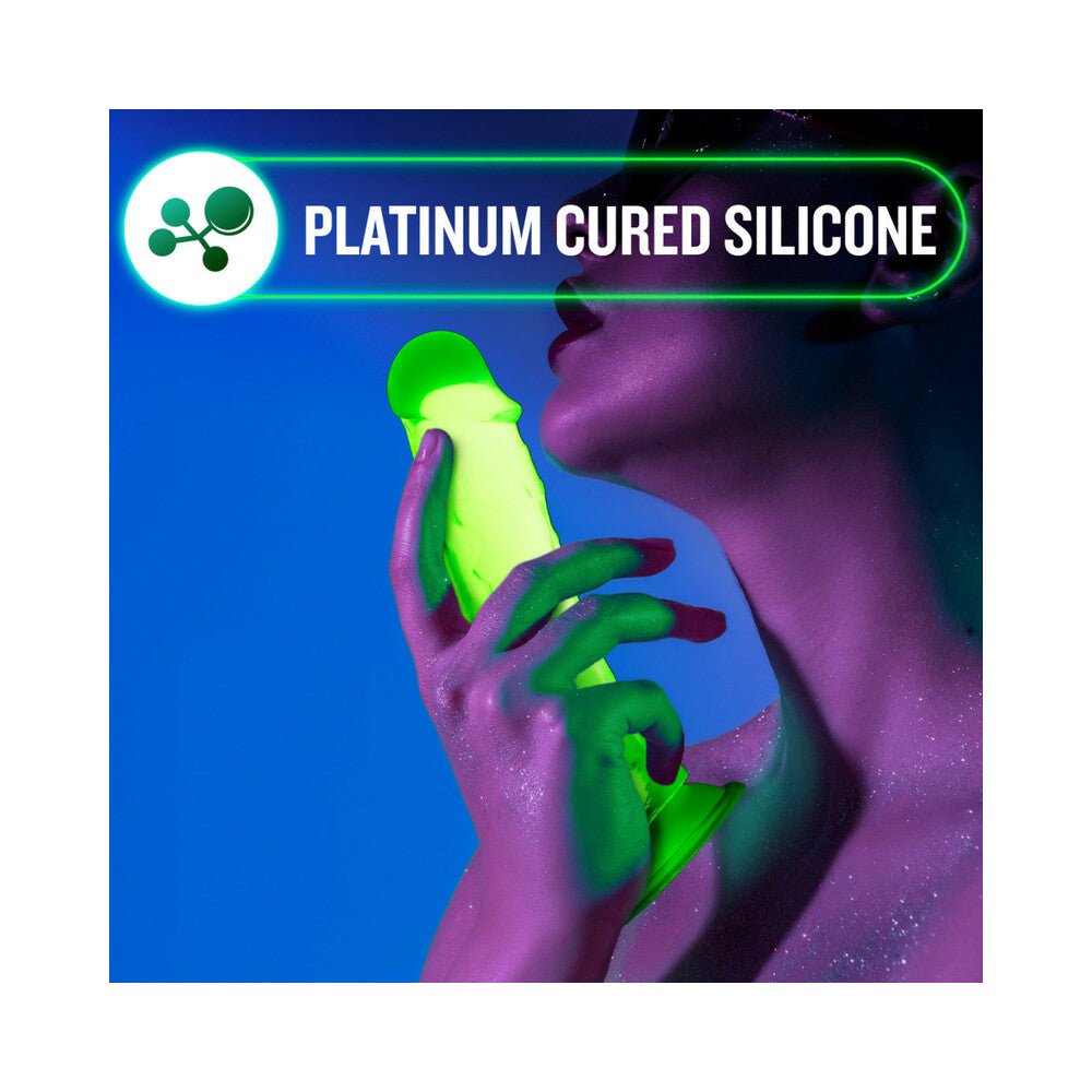 Neo Elite Glow in the Dark Viper 7 in. Dual-Density Dildo Neon Green - Image 7