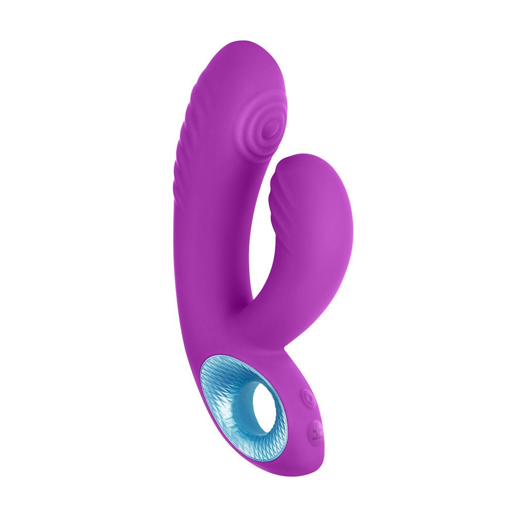 FemmeFunn Cora Rechargeable Silicone Thumping Dual Stimulation Vibrator Purple - Image 2