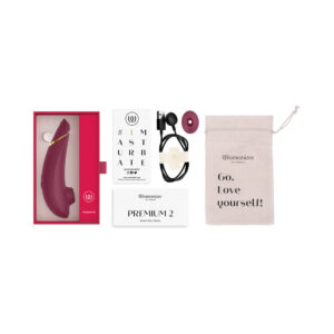 Womanizer Premium 2 Rechargeable Silicone Luxurious Pleasure Air Clitoral Stimulator Bordeaux - Image 10
