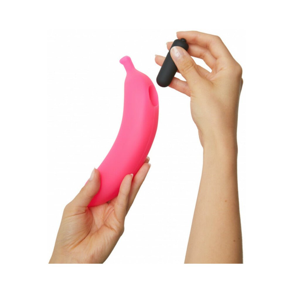 Love to Love Oh Oui Silicone Banana Vibrator Pink - Image 2