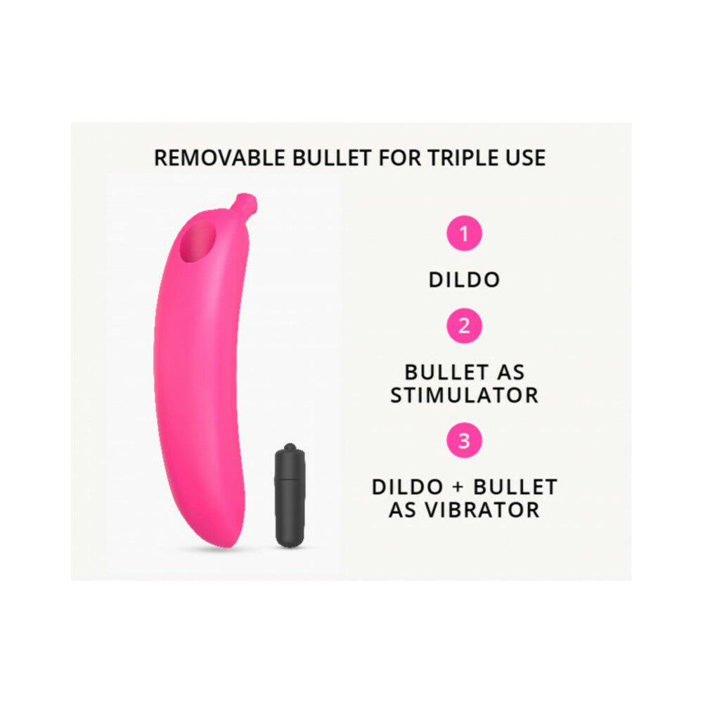 Love to Love Oh Oui Silicone Banana Vibrator Pink - Image 4