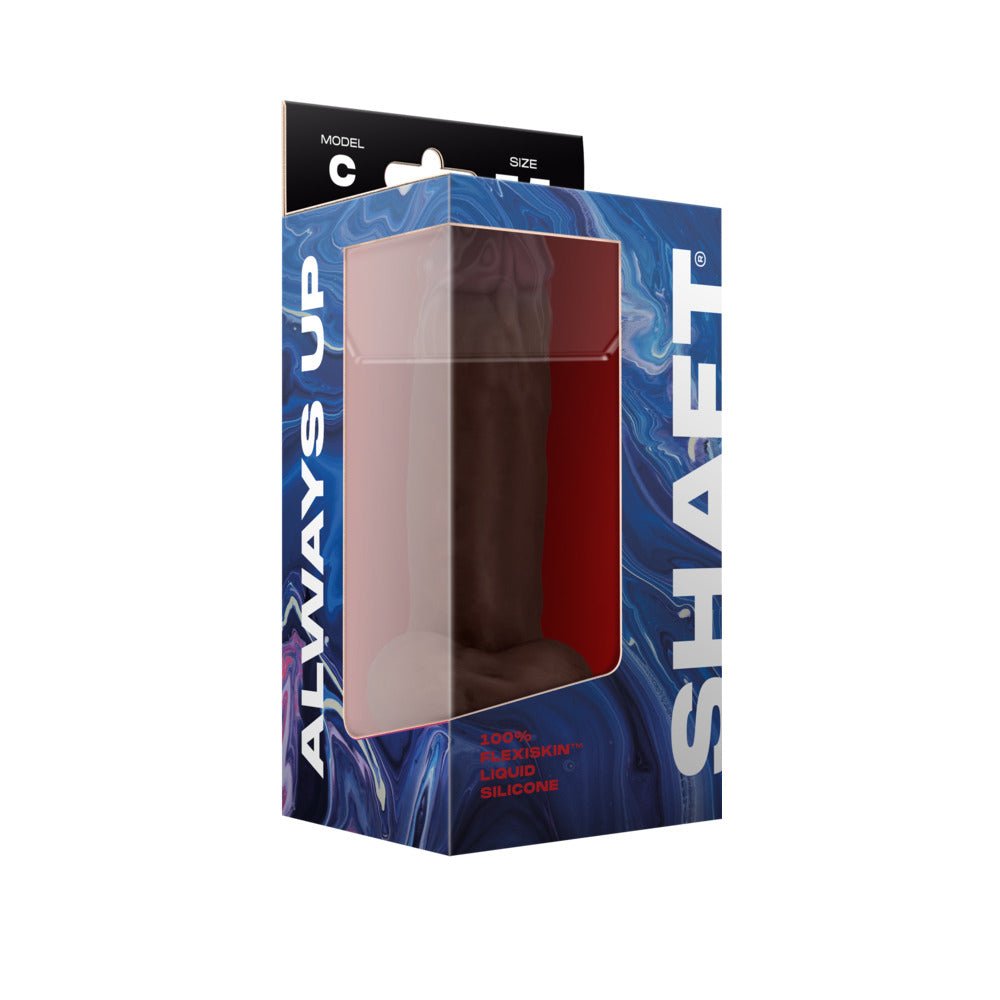 Shaft Model C: 7.5 in. Dual Density Silicone Dildo with Balls Mahogany - Image 4