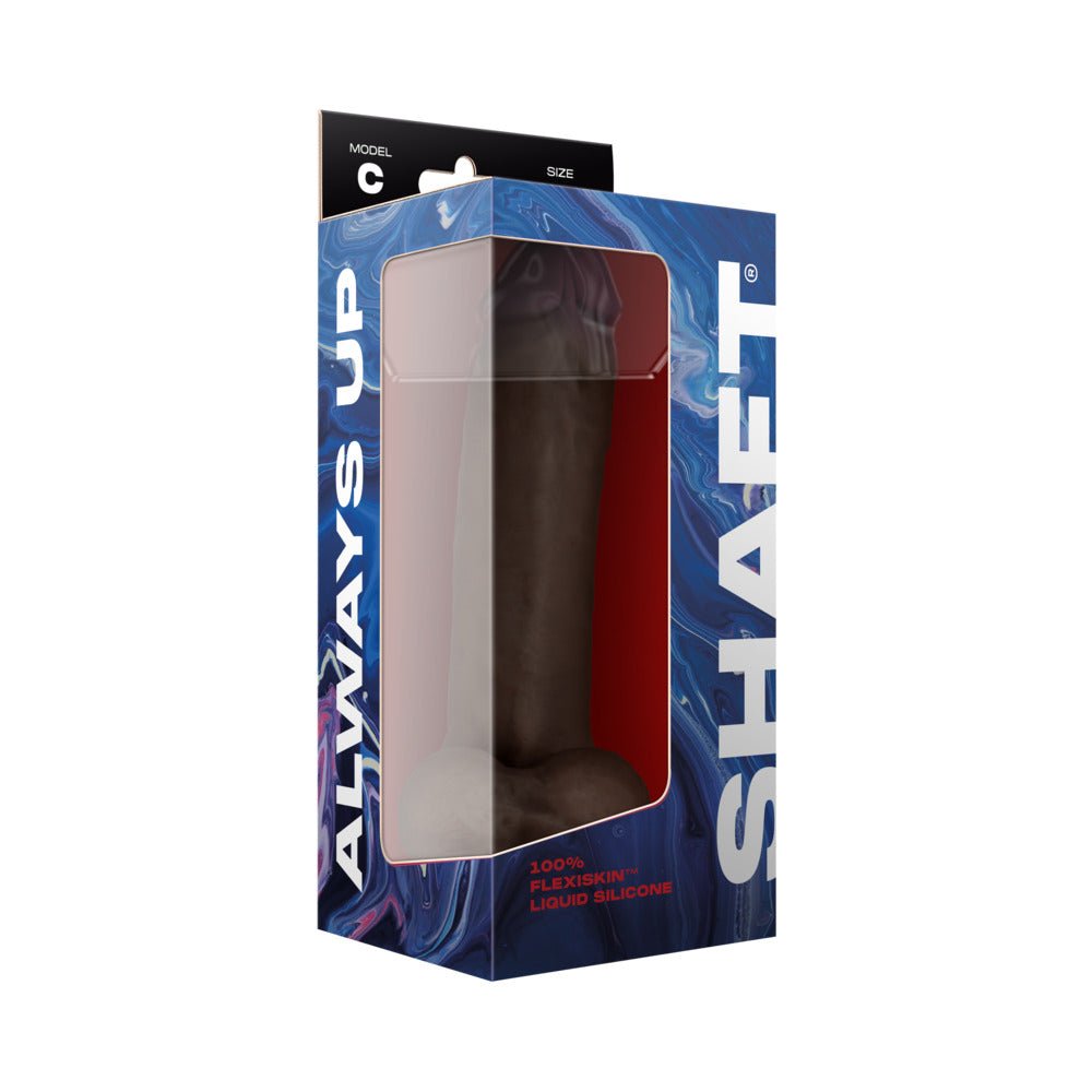 Shaft Model C: 9.5 in. Dual Density Silicone Dildo with Balls Mahogany - Image 4