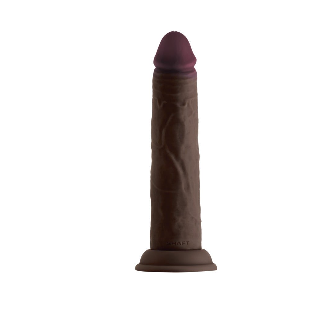 Shaft Model J: 8.5 in. Dual Density Silicone Dildo Mahogany - Image 3