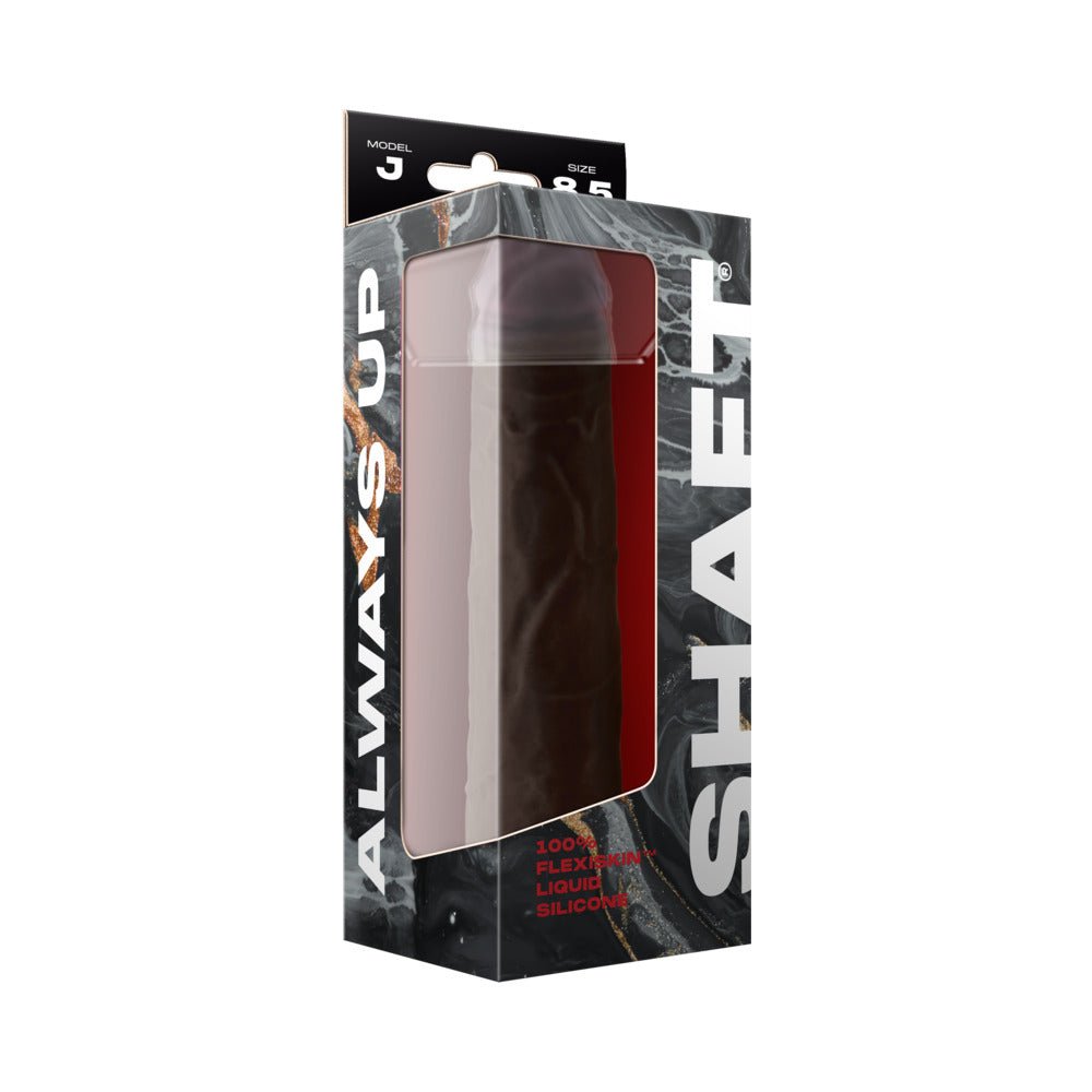 Shaft Model J: 8.5 in. Dual Density Silicone Dildo Mahogany - Image 4