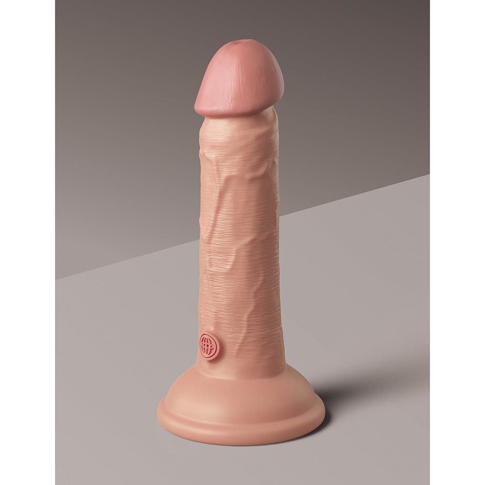 King Cock Elite 6 in. Dual Density Silicone Cock Realistic Dildo With Suction Cup Beige - Image 4