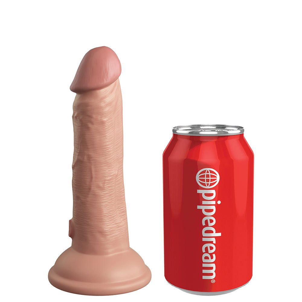 King Cock Elite 6 in. Dual Density Silicone Cock Realistic Dildo With Suction Cup Beige - Image 6