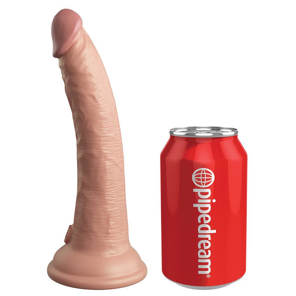 King Cock Elite 7 in. Dual Density Silicone Cock Realistic Dildo With Suction Cup Beige - Image 6