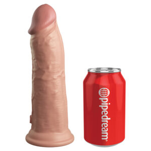 King Cock Elite 8 in. Vibrating Realistic Dildo With Suction Cup Beige - Image 6
