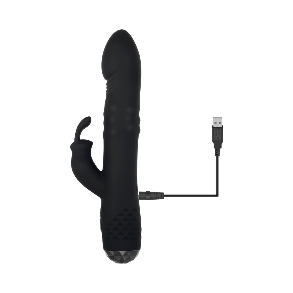 Evolved Bodacious Bunny Rechargeable Silicone Rabbit Vibrator Black - Image 4