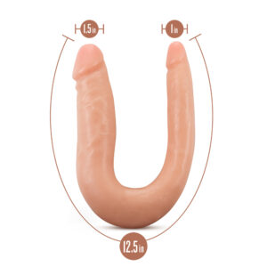 Dr. Skin Mini Double Dong Realistic 12 in. Dual-Ended Dildo Beige - Image 4