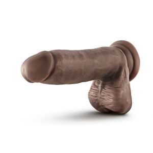 Dr. Skin Glide Realistic 7 in. Self-Lubricating Dildo with Balls Brown - Image 4