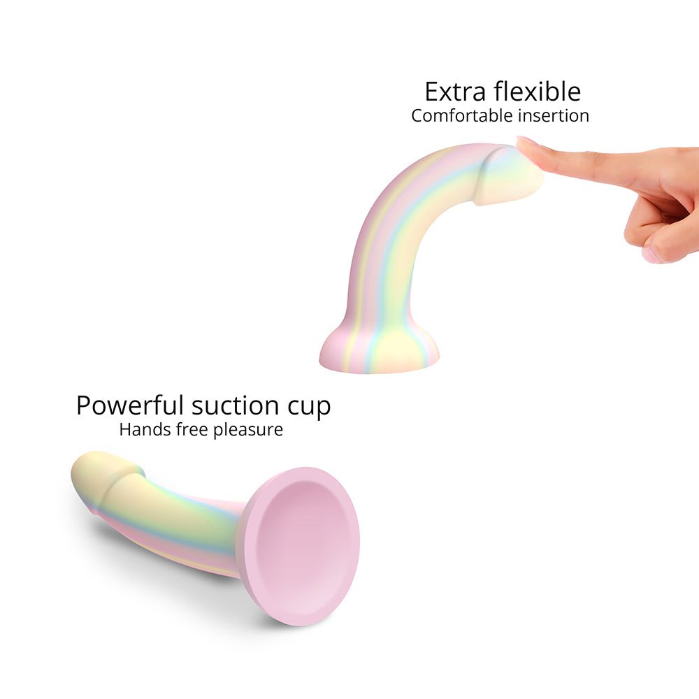 Love to Love Dildolls Fantasia Glow-in-the-Dark 7 in. Silicone Dildo Pastels - Image 4