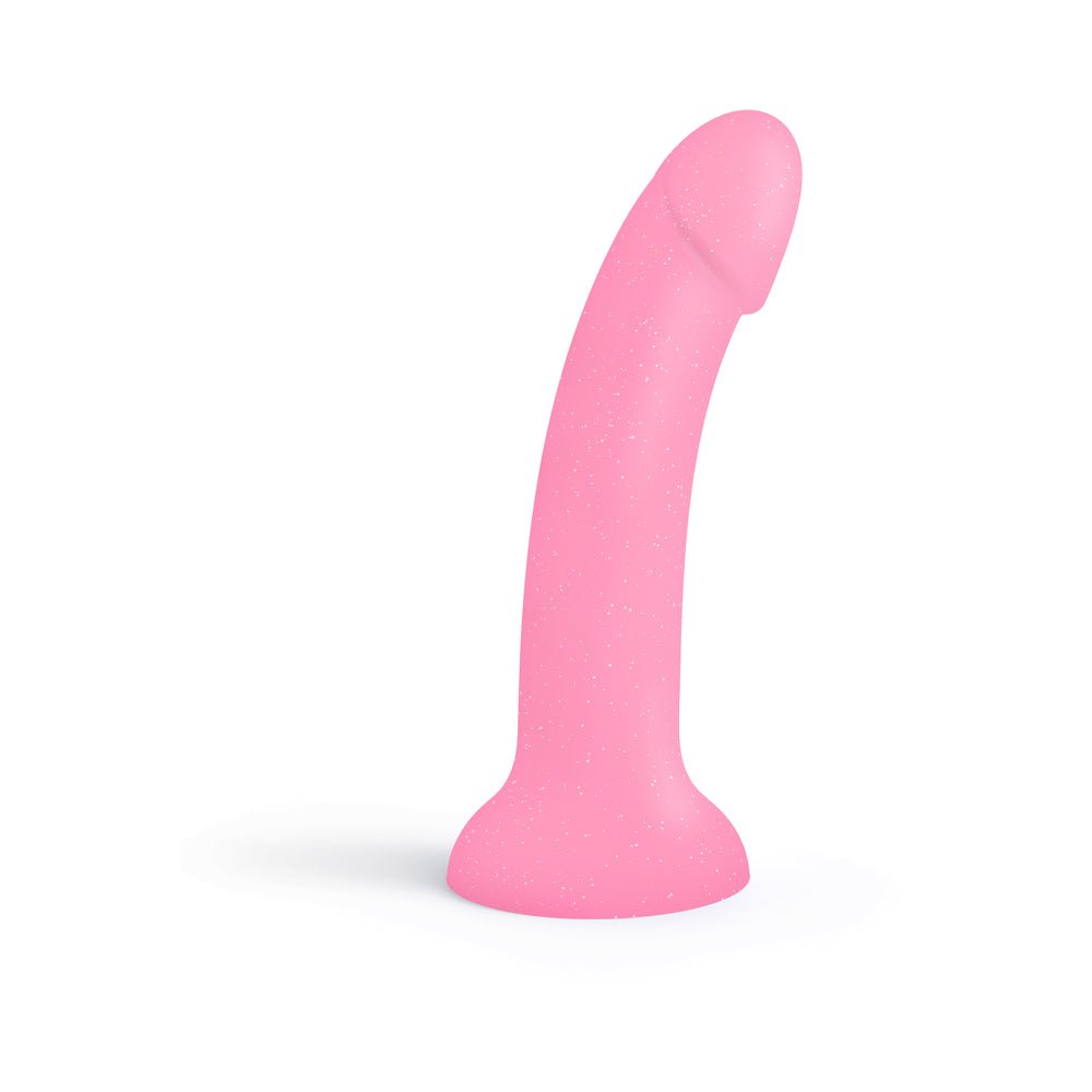 Love to Love Dildolls Glitzy 7 in. Silicone Dildo Pink Glitter - Image 2