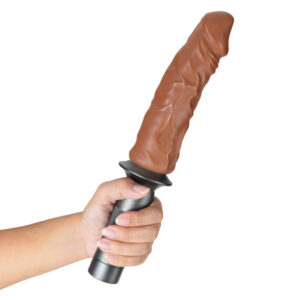 Alternative view of Lock On Karbonite Dildo With Handle Mocha