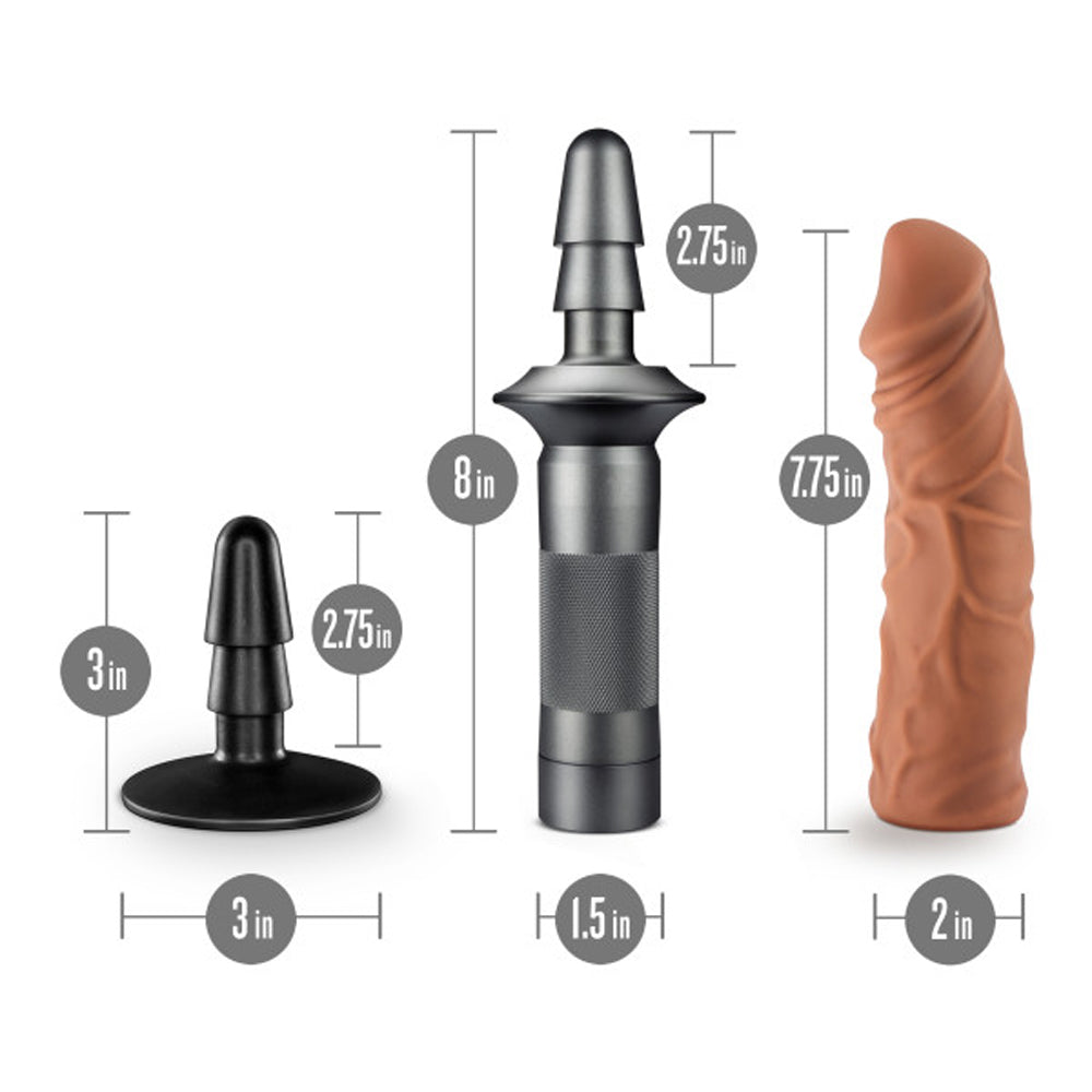 Lock On Karbonite Dildo With Handle Mocha - Image 4
