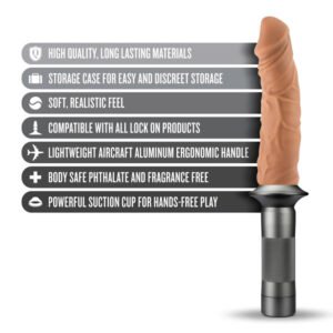 Lock On Karbonite Dildo With Handle Mocha - Image 10