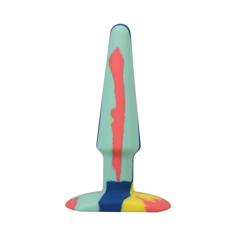 A-Play Groovy Silicone Anal Plug 5 in. Multi-Colored, Yellow - Image 4