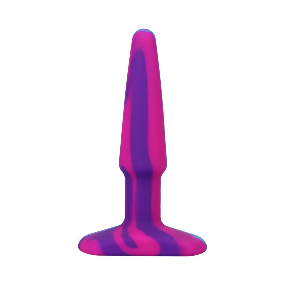A-Play Groovy Silicone Anal Plug 4 in. Multi-Colored, Pink - Image 2