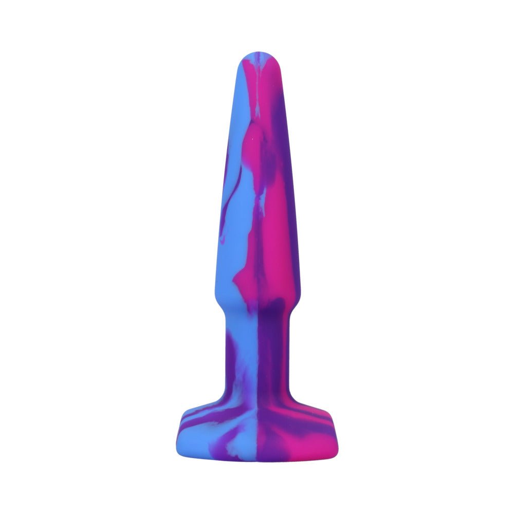 A-Play Groovy Silicone Anal Plug 4 in. Multi-Colored, Pink - Image 3