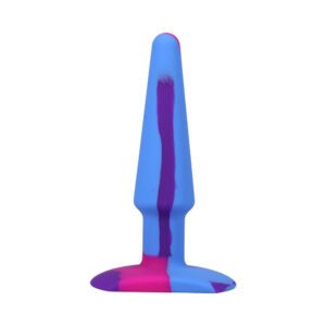 A-Play Groovy Silicone Anal Plug 5 in. Multi-Colored, Pink - Image 4