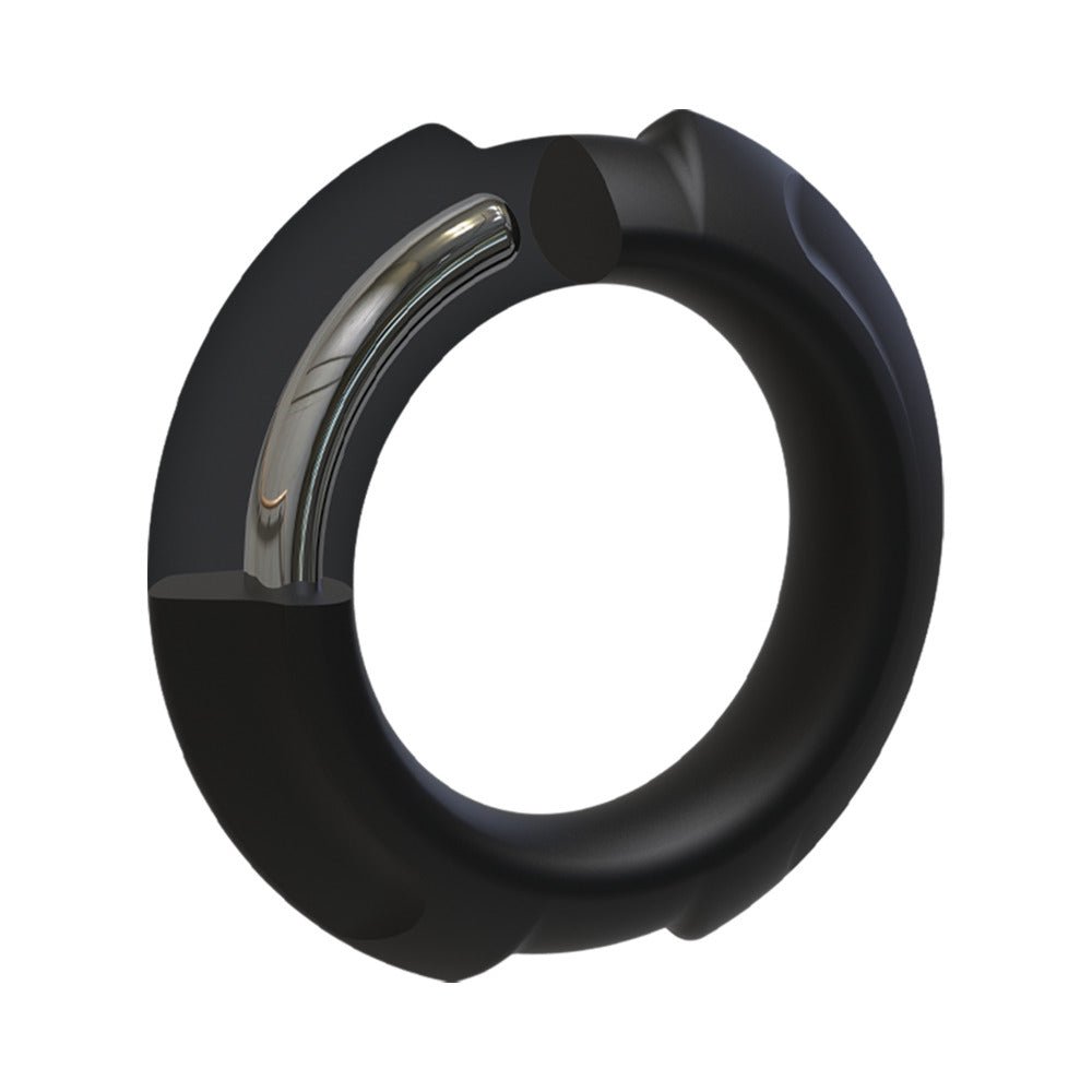 OptiMALE FlexiSteel Silicone, Metal Core Cock Ring 43 mm Black - Image 5