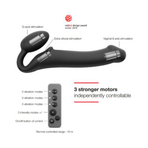 Strap-On-Me Vibrating Bendable Strapless Strap-On Black XLarge - Image 3
