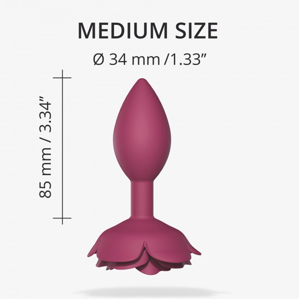 Love to Love Open Roses Silicone Anal Plug Plum Star Medium - Image 3