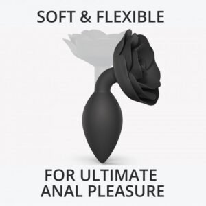 Alternative view of Love to Love Open Roses Silicone Anal Plug Black Onyx Large