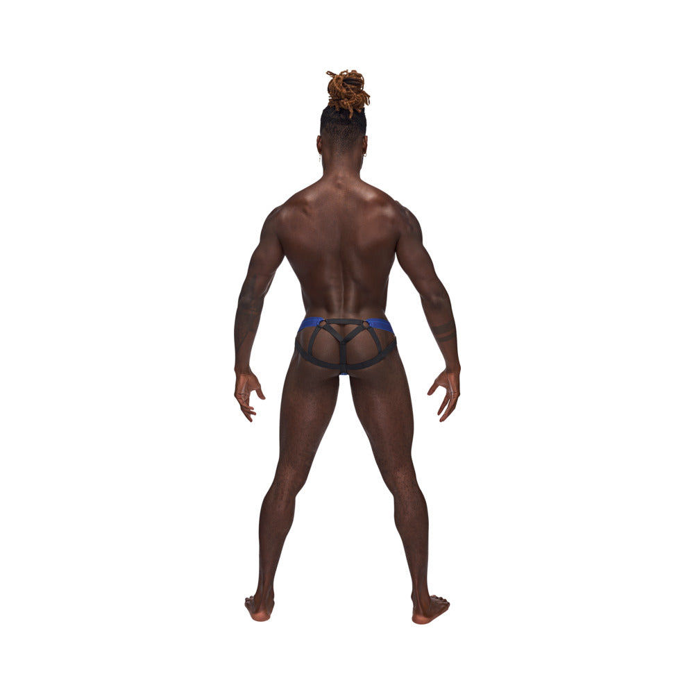 Male Power Sexagon Strappy Ring Jock Royal L/XL - Image 4